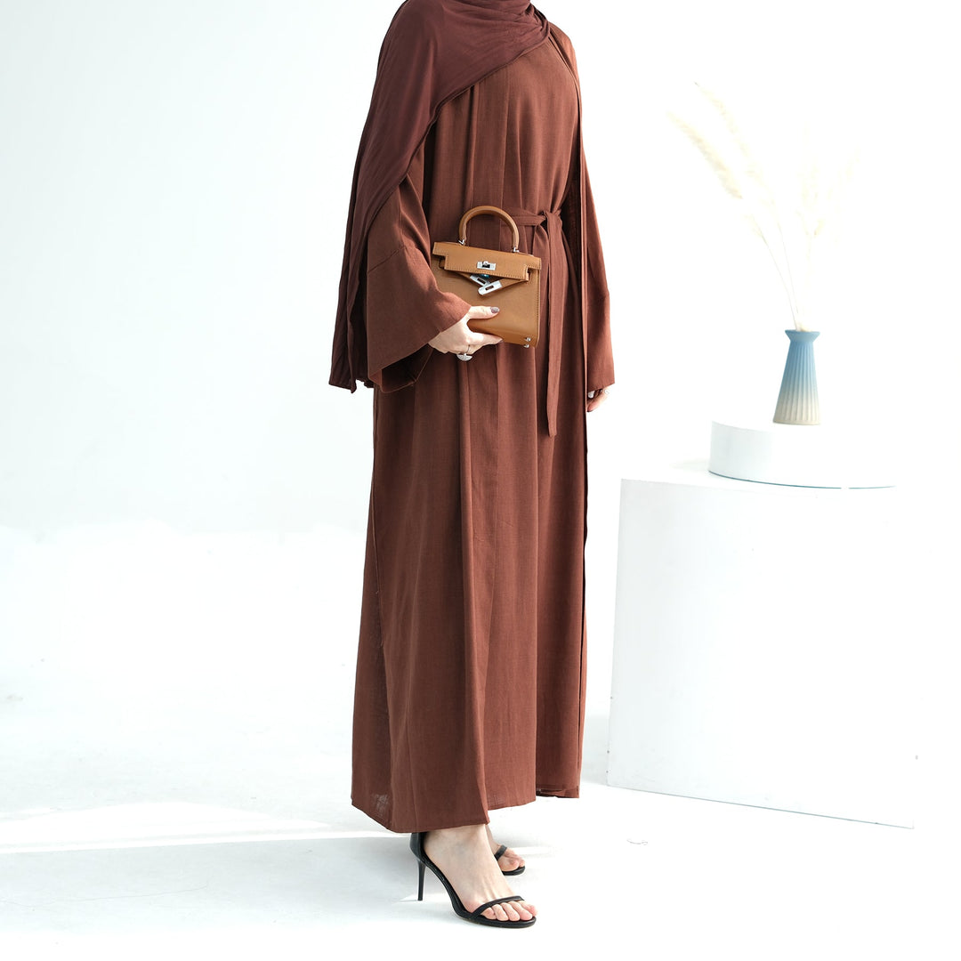 Get trendy with Aviella Linen Set - Brown - Dresses available at Voilee NY. Grab yours for $74.90 today!