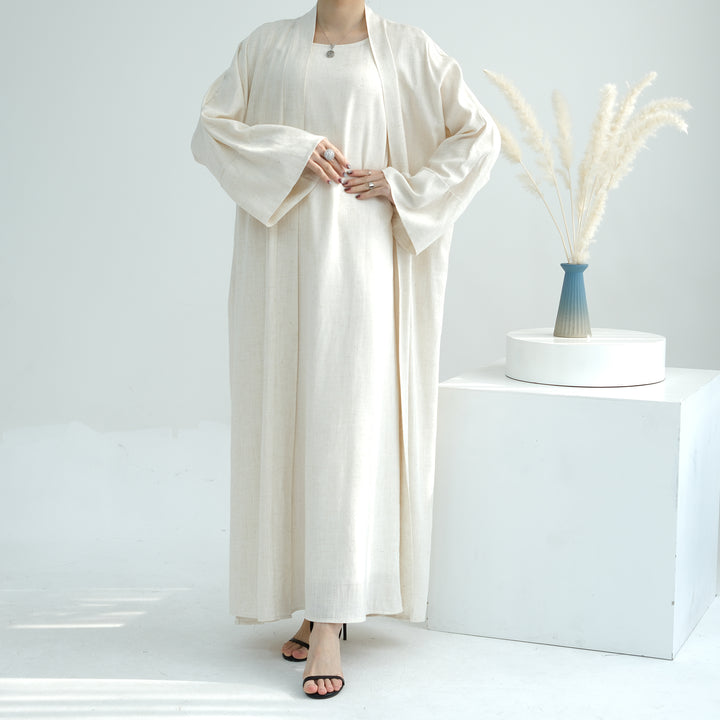 Get trendy with Aviella Linen Set - Sand - Dresses available at Voilee NY. Grab yours for $74.90 today!