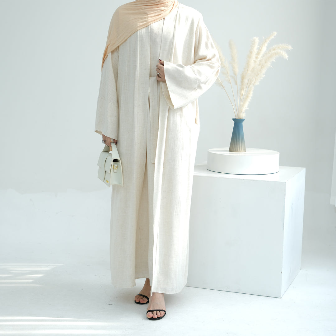 Get trendy with Aviella Linen Set - Sand - Dresses available at Voilee NY. Grab yours for $74.90 today!