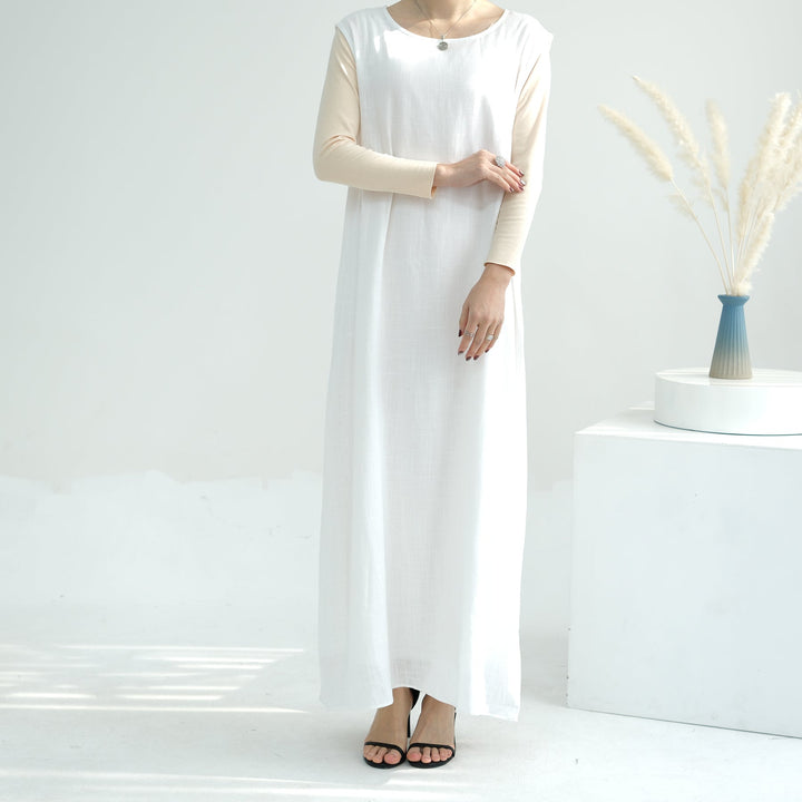 Get trendy with Aviella Linen Set - White - Dresses available at Voilee NY. Grab yours for $74.90 today!