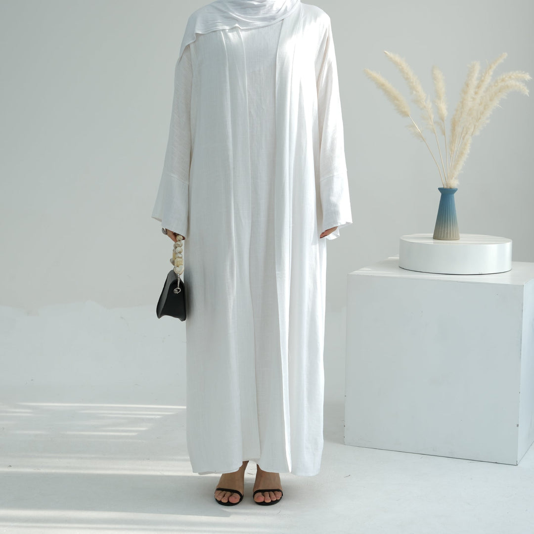 Get trendy with Aviella Linen Set - White - Dresses available at Voilee NY. Grab yours for $74.90 today!