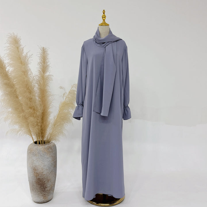 Get trendy with Aamna Abaya & Hijab Combo - Dresses available at Voilee NY. Grab yours for $54.90 today!
