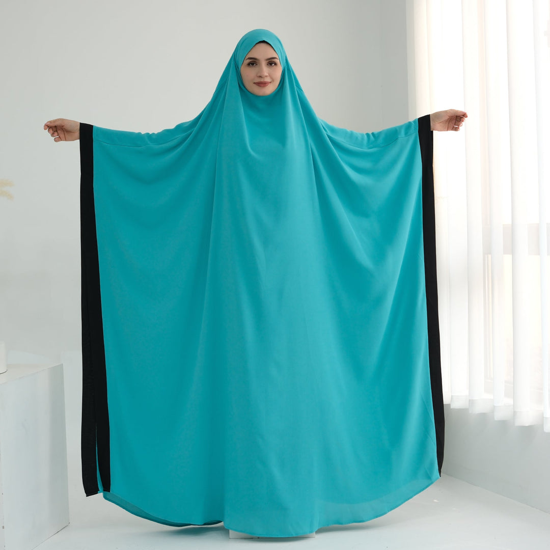 Get trendy with Zuri One-Piece Jilbab - Turquoise -  available at Voilee NY. Grab yours for $59.90 today!