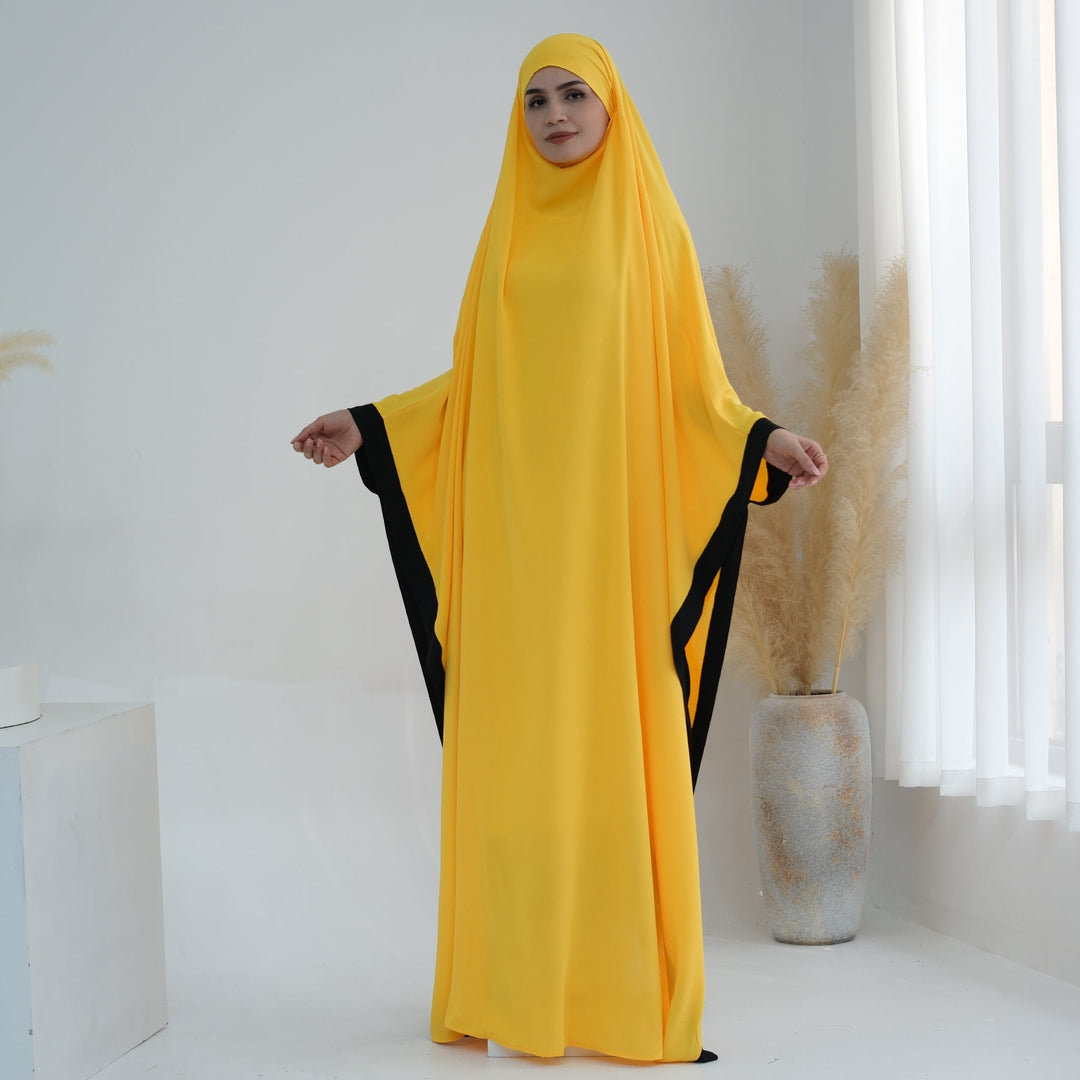 Get trendy with Zuri One-Piece Jilbab - Yellow -  available at Voilee NY. Grab yours for $59.90 today!