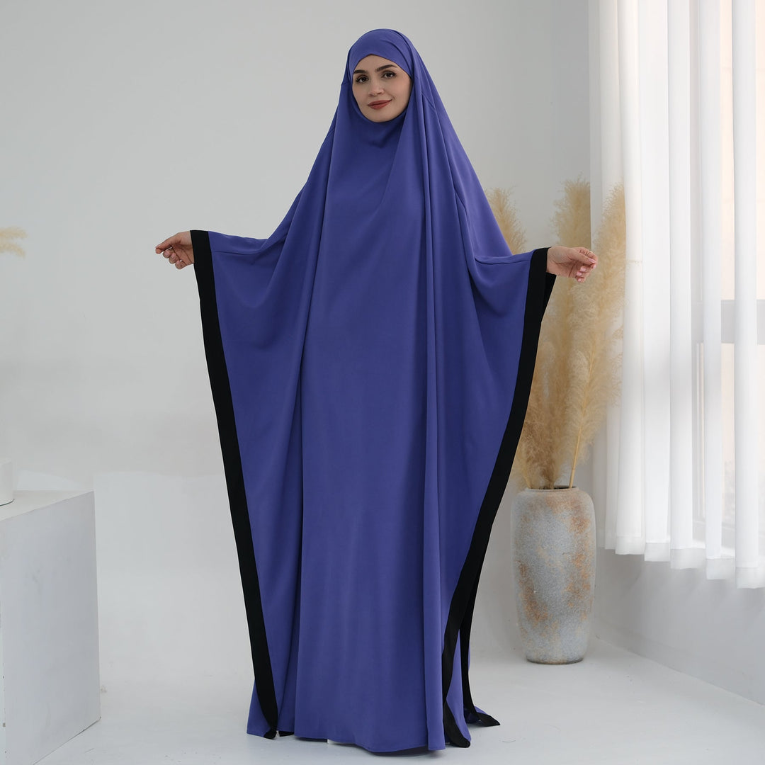 Get trendy with Zuri One-Piece Jilbab - Indigo -  available at Voilee NY. Grab yours for $59.90 today!
