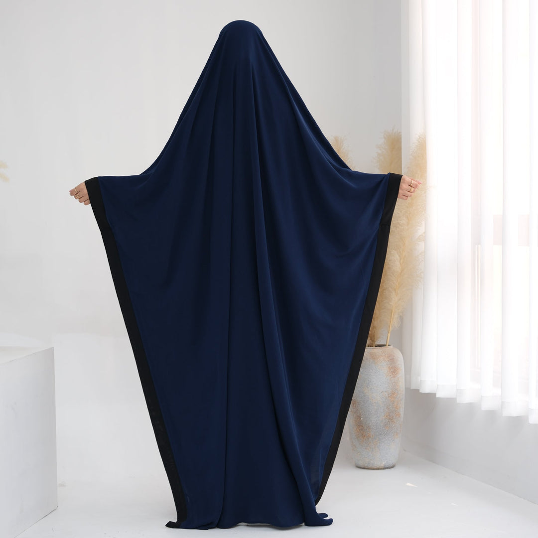 Get trendy with Zuri One-Piece Jilbab - Navy -  available at Voilee NY. Grab yours for $59.90 today!