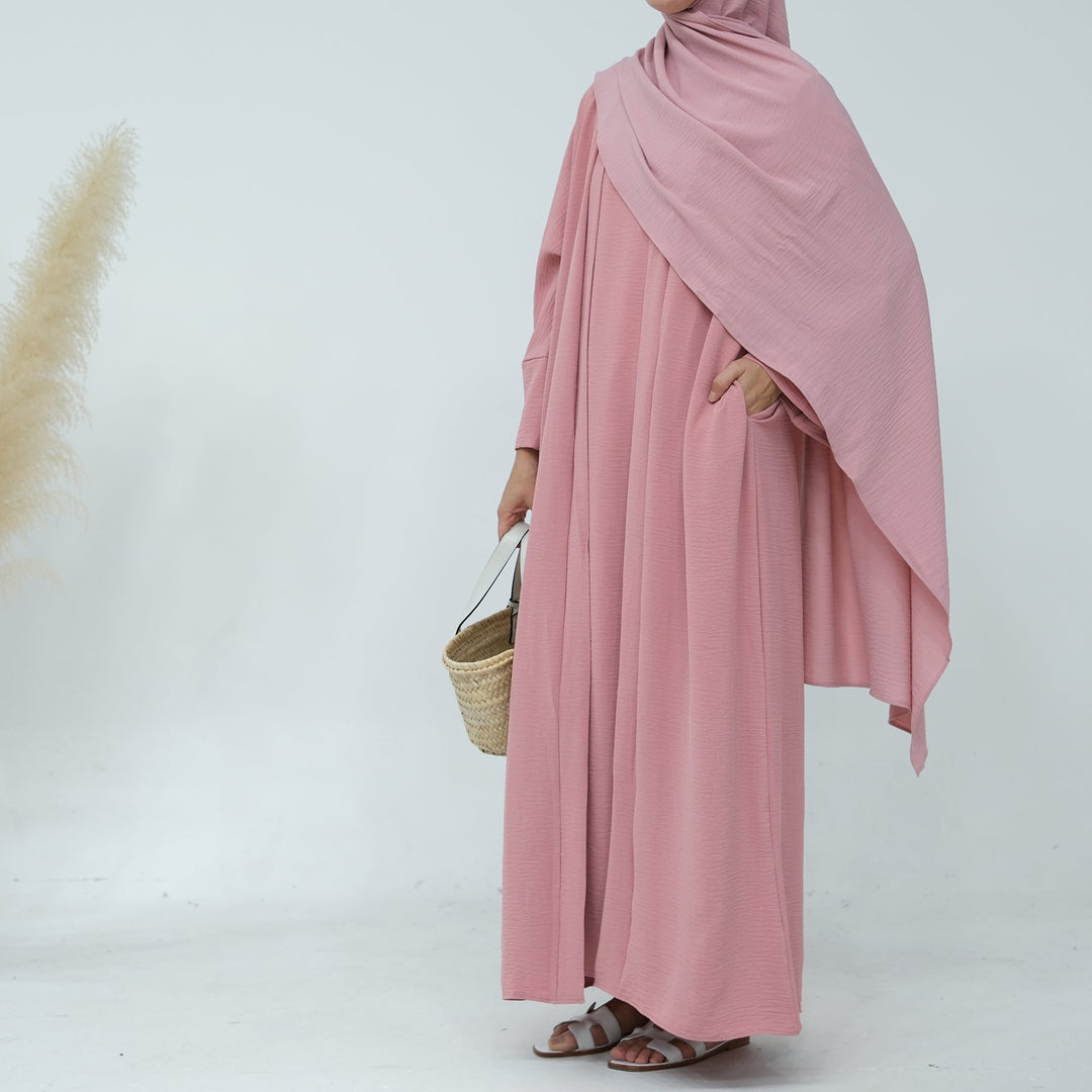 Lea 2-Piece Abaya Set - Pink  from Voilee NY