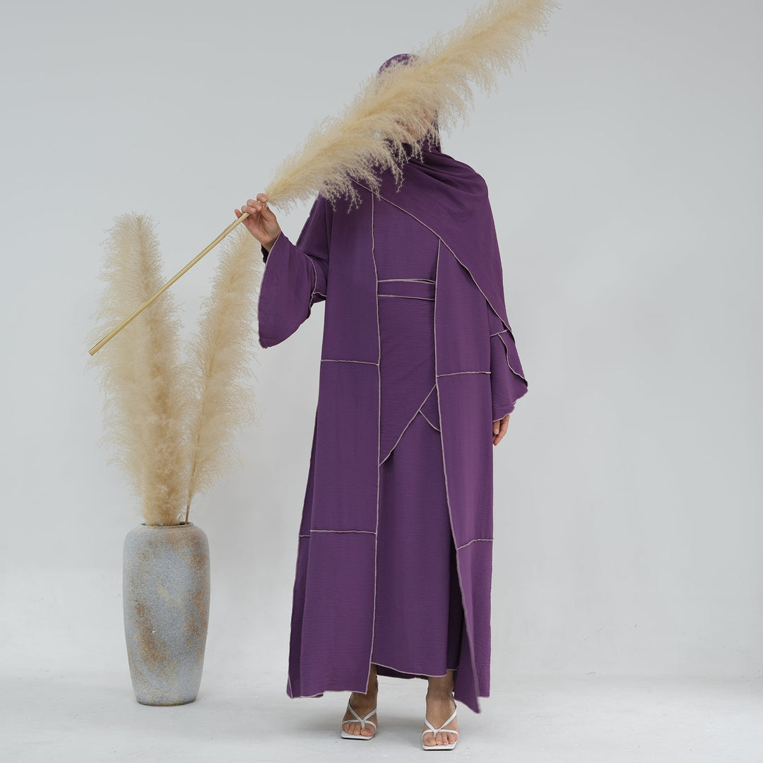Nadia 4-piece Abaya Set - Purple Dresses from Voilee NY