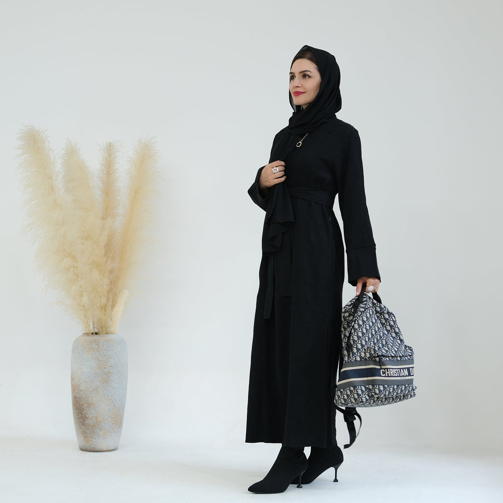 Liliana Cold Weather Abaya Dress - Black Dresses from Voilee NY