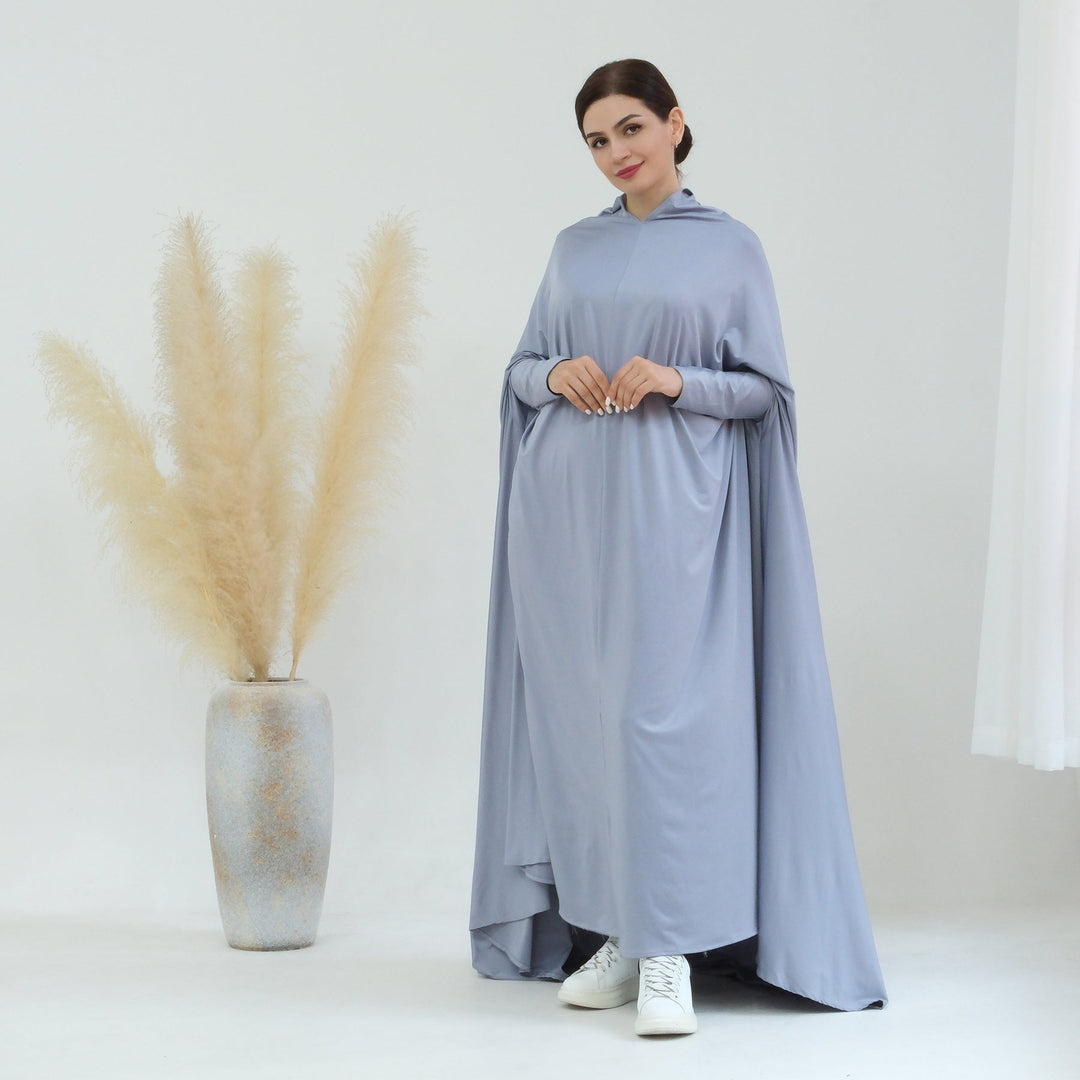 Get trendy with Awra Cape Hijab Combo - Light Gray - Dresses available at Voilee NY. Grab yours for $54.90 today!