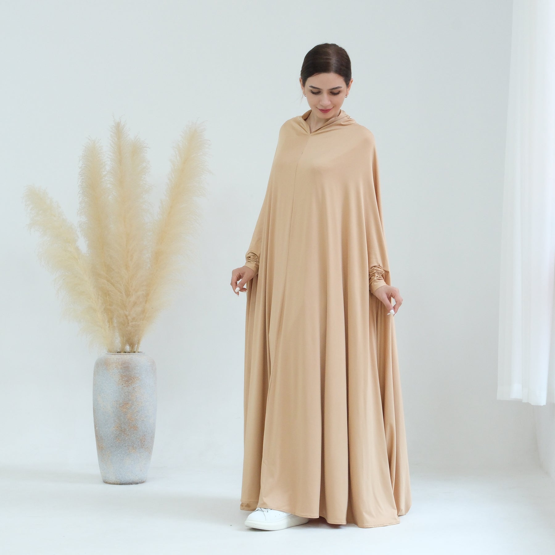 Awra Cape Hijab Combo - Camel