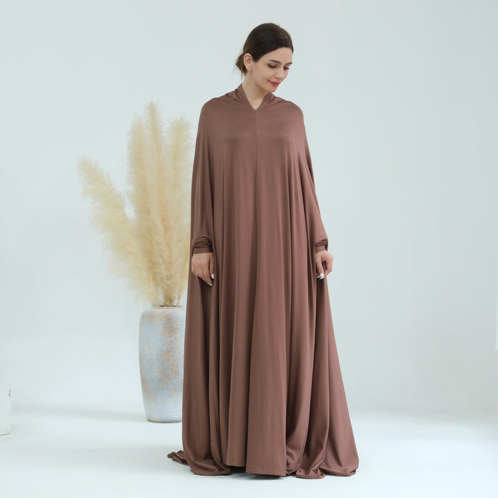 Get trendy with Awra Cape Hijab Combo - Brown - Dresses available at Voilee NY. Grab yours for $54.90 today!