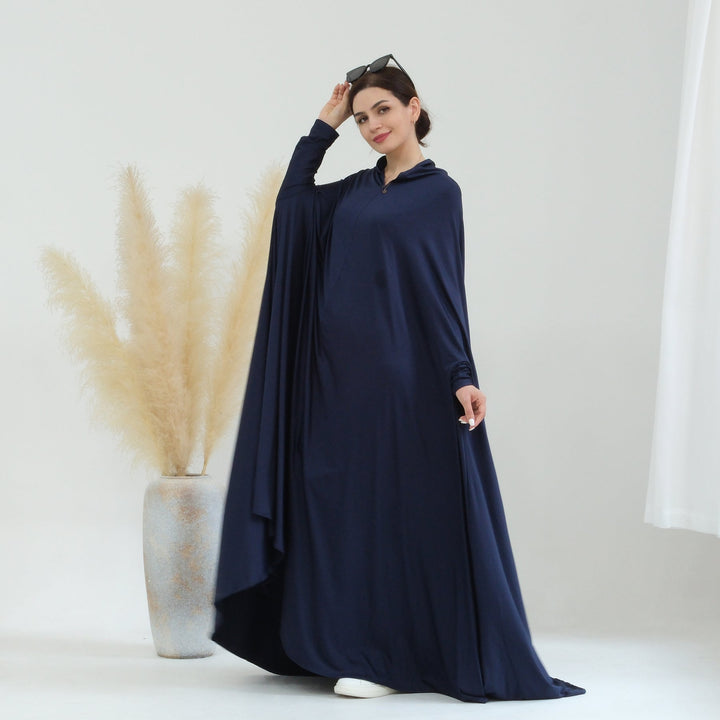 Get trendy with Awra Cape Hijab Combo - Navy - Dresses available at Voilee NY. Grab yours for $54.90 today!
