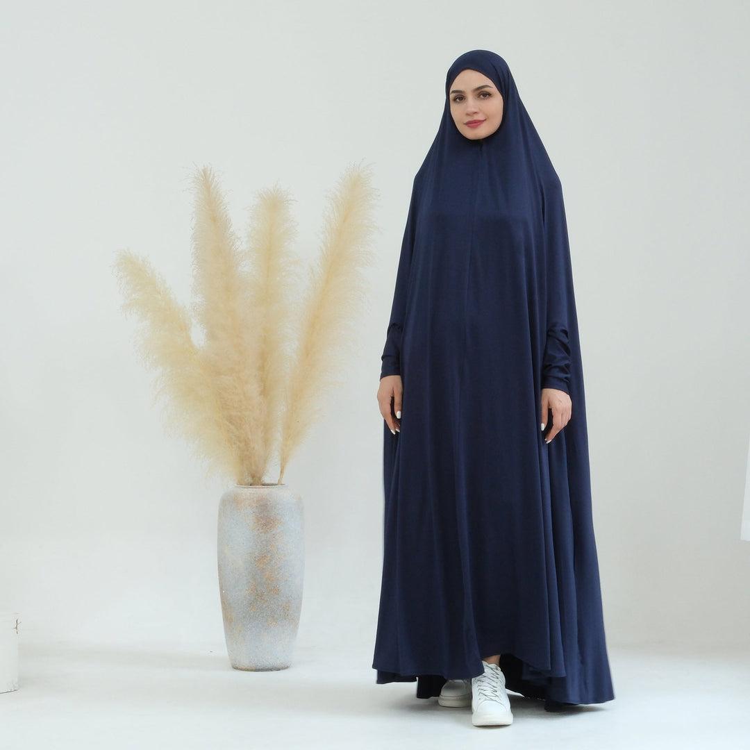 Get trendy with Awra Cape Hijab Combo - Navy - Dresses available at Voilee NY. Grab yours for $54.90 today!
