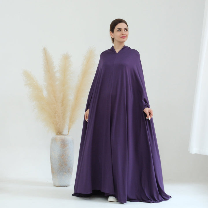 Get trendy with Awra Cape Hijab Combo - Purple - Dresses available at Voilee NY. Grab yours for $54.90 today!