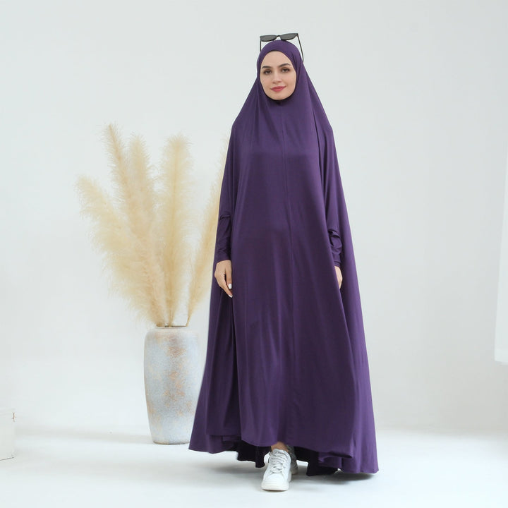Get trendy with Awra Cape Hijab Combo - Purple - Dresses available at Voilee NY. Grab yours for $54.90 today!