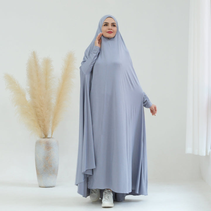 Get trendy with Awra Cape Hijab Combo - Light Gray - Dresses available at Voilee NY. Grab yours for $54.90 today!