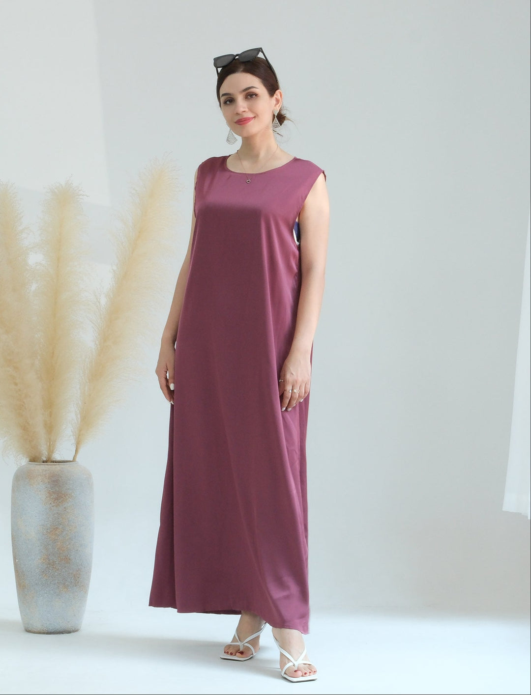 Get trendy with Satin Slip Dress - Mulberry - Dresses available at Voilee NY. Grab yours for $32.90 today!