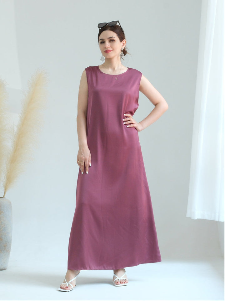 Get trendy with Satin Slip Dress - Mulberry - Dresses available at Voilee NY. Grab yours for $32.90 today!