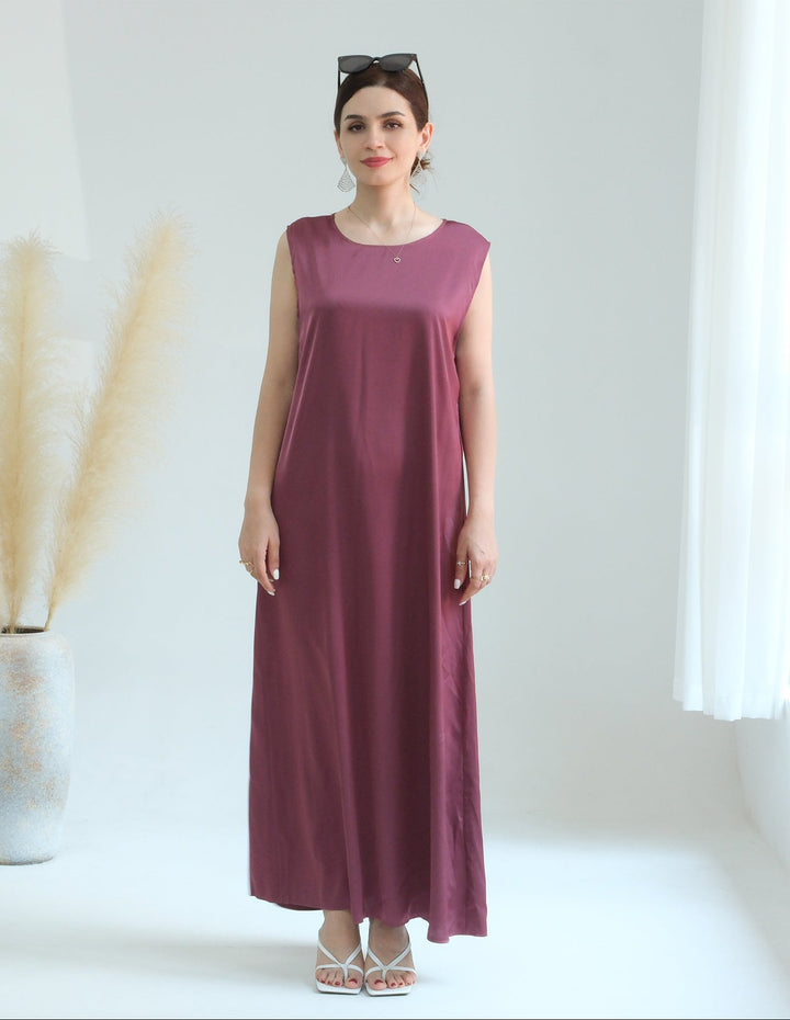 Get trendy with Satin Slip Dress - Mulberry - Dresses available at Voilee NY. Grab yours for $32.90 today!