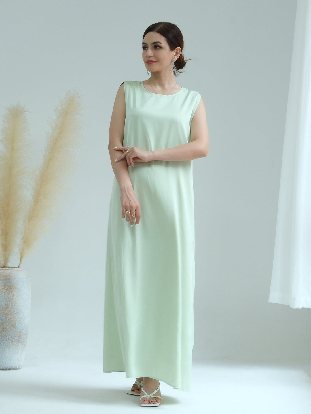 Get trendy with Satin Slip Dress - Mint - Dresses available at Voilee NY. Grab yours for $32.90 today!