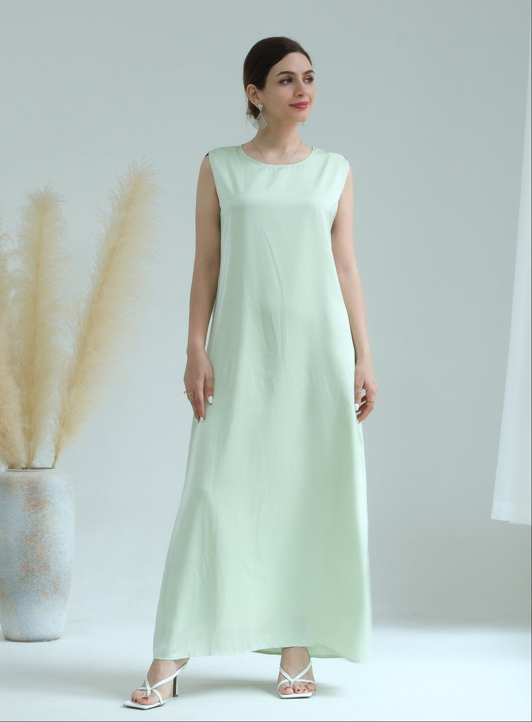 Get trendy with Satin Slip Dress - Mint - Dresses available at Voilee NY. Grab yours for $32.90 today!