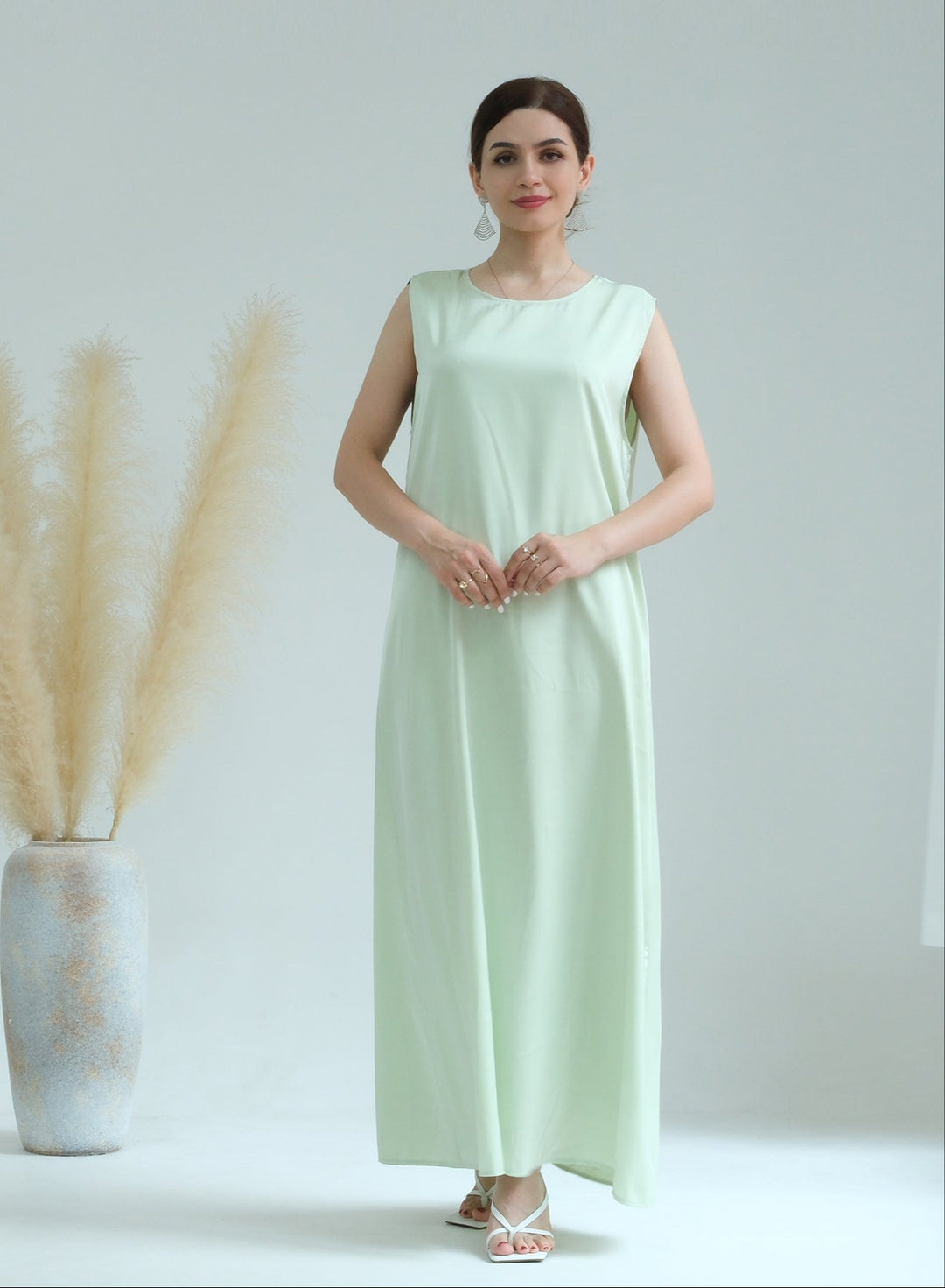 Get trendy with Satin Slip Dress - Mint - Dresses available at Voilee NY. Grab yours for $32.90 today!