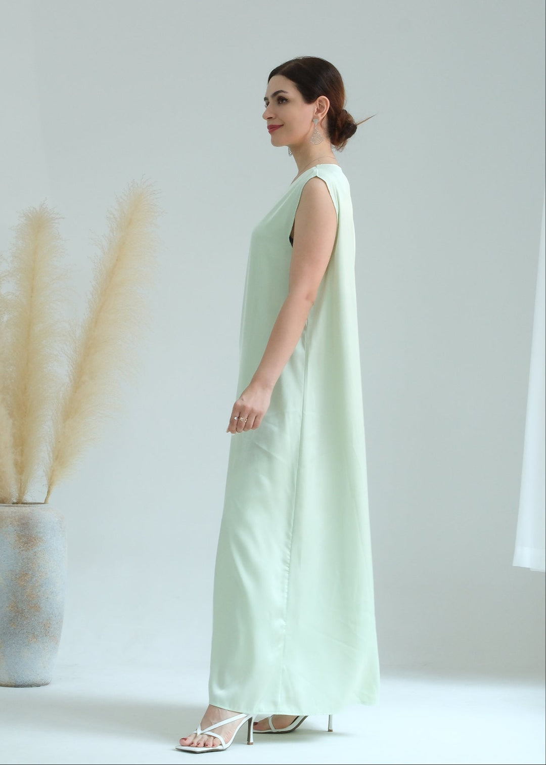 Get trendy with Satin Slip Dress - Mint - Dresses available at Voilee NY. Grab yours for $32.90 today!