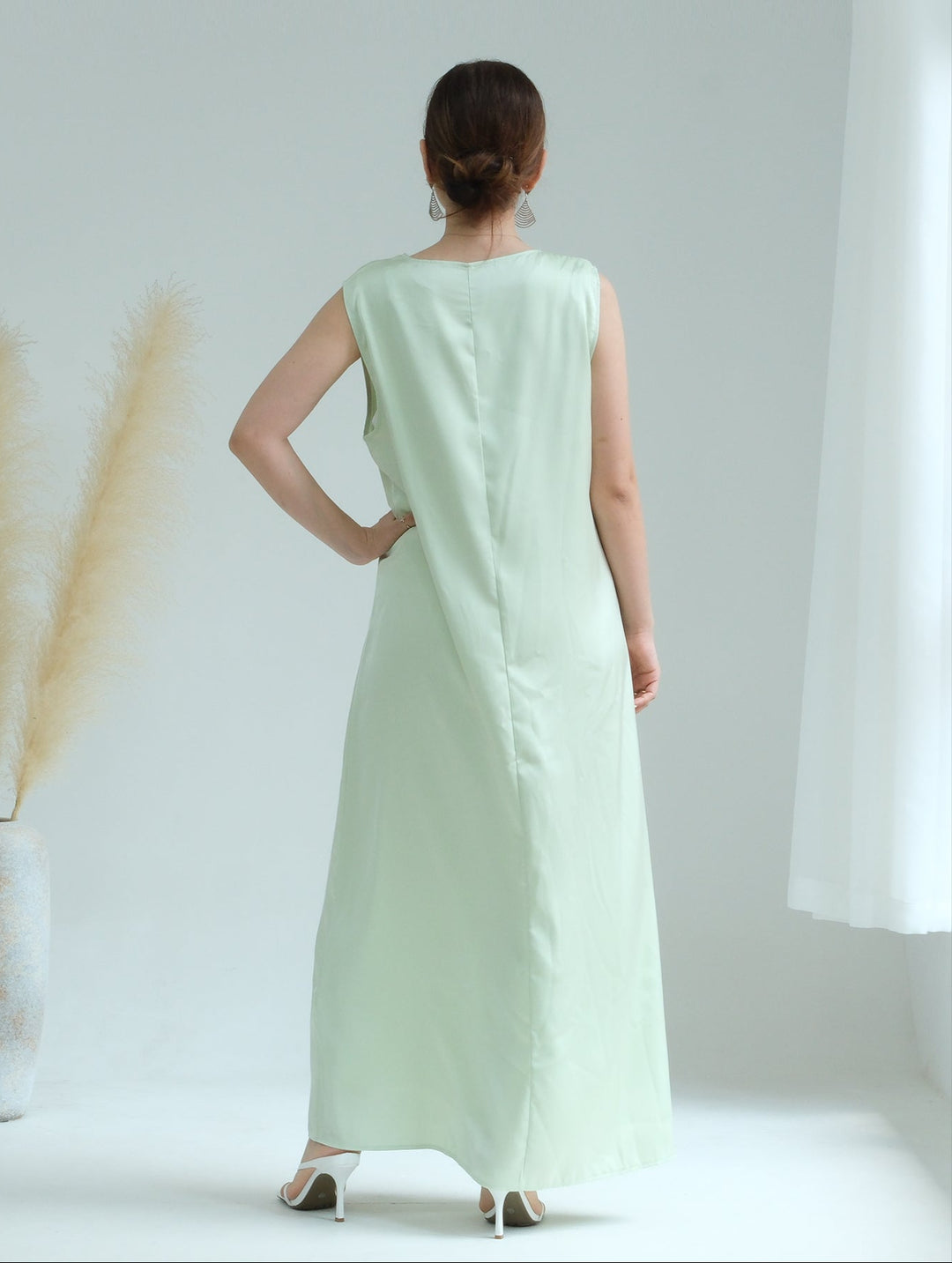 Get trendy with Satin Slip Dress - Mint - Dresses available at Voilee NY. Grab yours for $32.90 today!