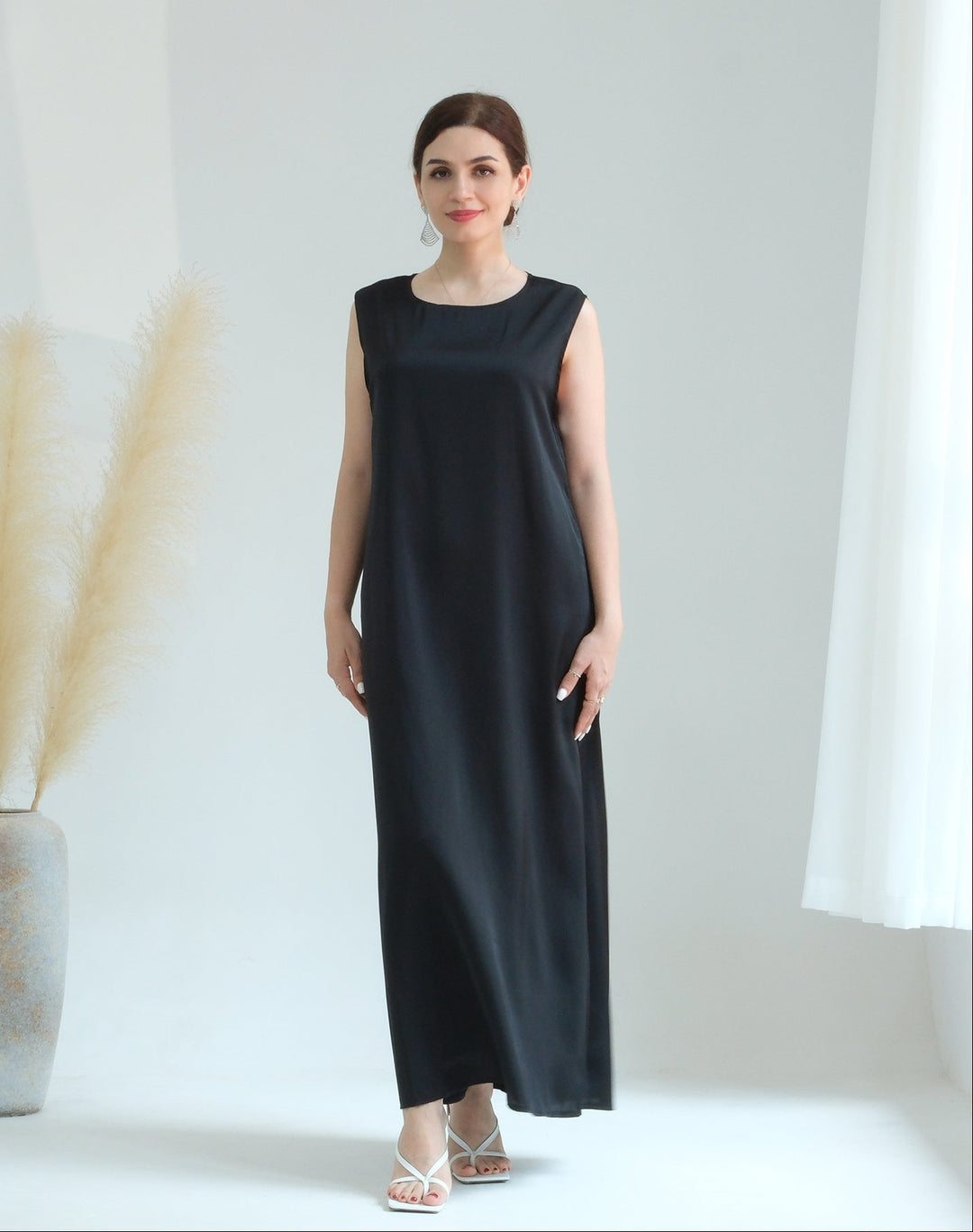 Get trendy with Satin Slip Dress - Black - Dresses available at Voilee NY. Grab yours for $32.90 today!