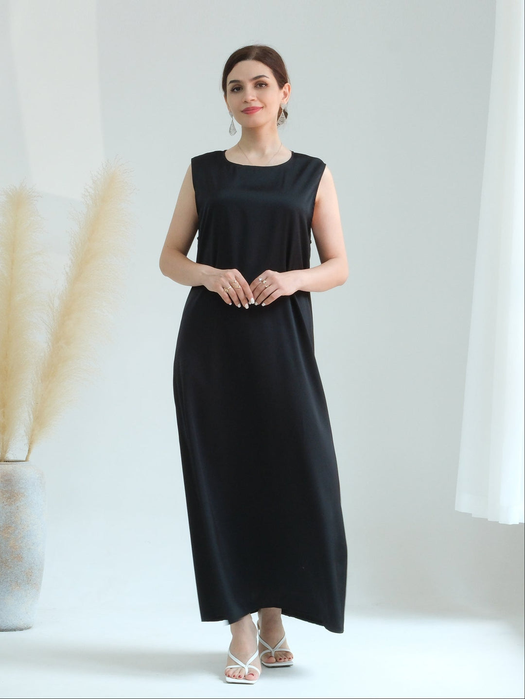 Get trendy with Satin Slip Dress - Black - Dresses available at Voilee NY. Grab yours for $32.90 today!