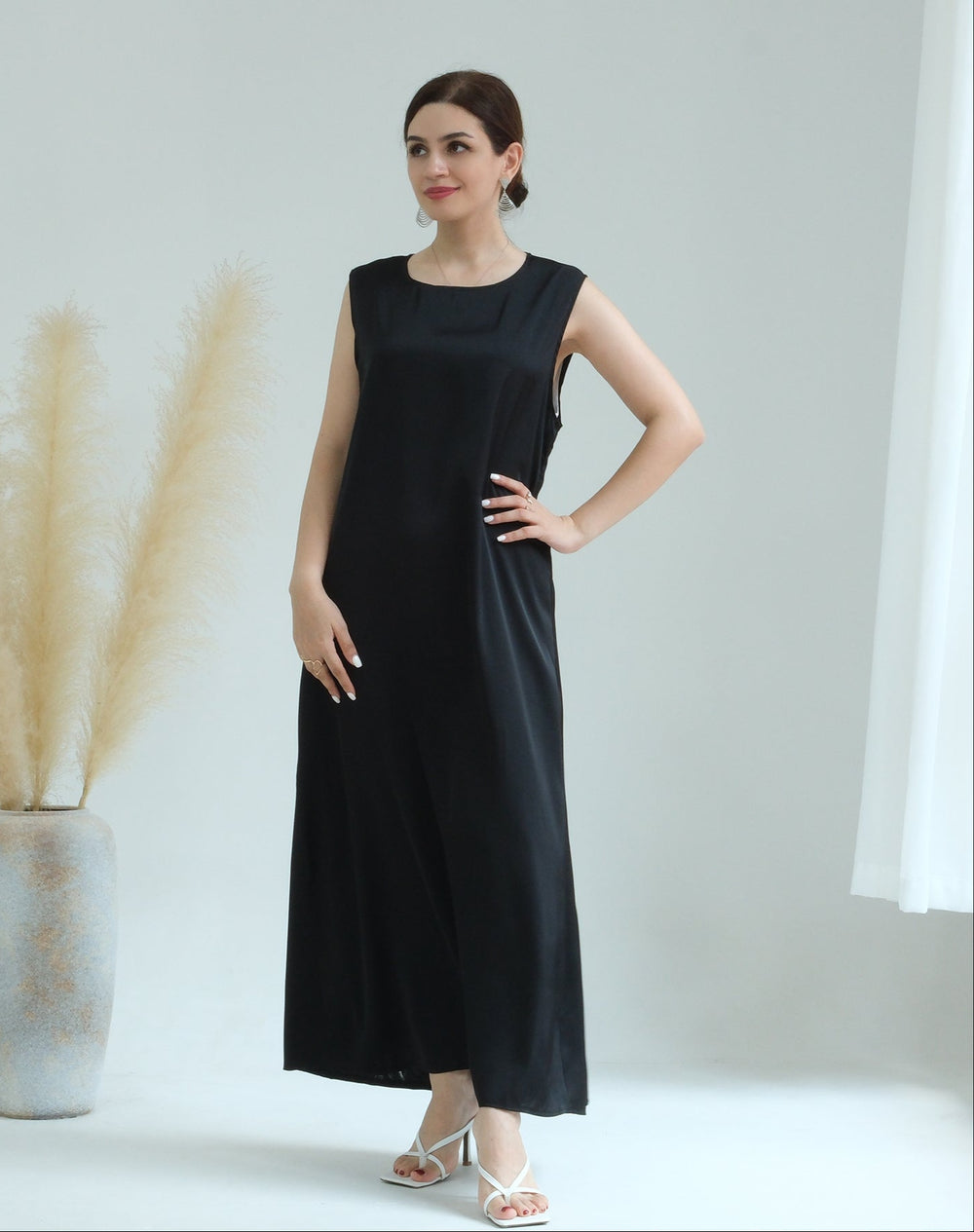 Get trendy with Satin Slip Dress - Black - Dresses available at Voilee NY. Grab yours for $32.90 today!