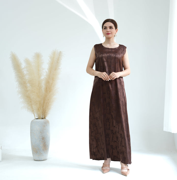 Get trendy with Brielle Satin Slipdress - Coffee - Dresses available at Voilee NY. Grab yours for $49.90 today!