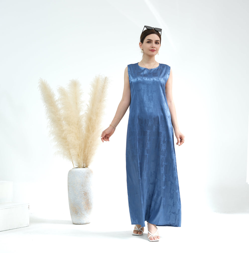 Get trendy with Brielle Satin Slipdress - Blue - Dresses available at Voilee NY. Grab yours for $49.90 today!