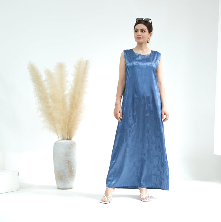 Get trendy with Brielle Satin Slipdress - Blue - Dresses available at Voilee NY. Grab yours for $49.90 today!