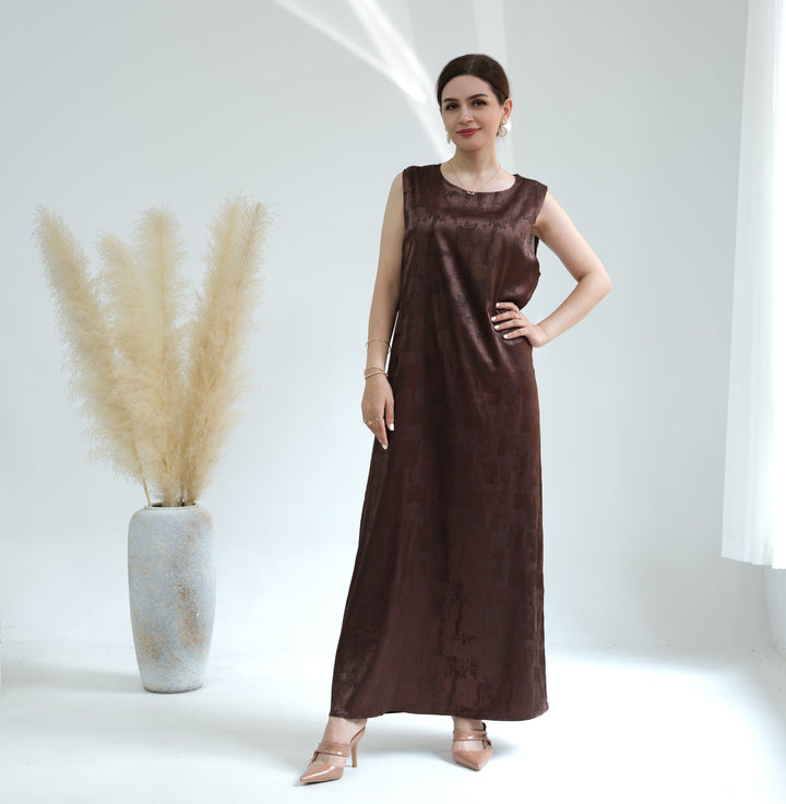 Get trendy with Brielle Satin Slipdress - Coffee - Dresses available at Voilee NY. Grab yours for $49.90 today!