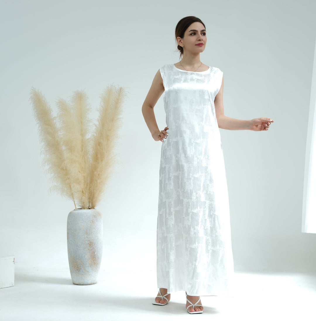 Get trendy with Brielle Satin Slipdress - White - Dresses available at Voilee NY. Grab yours for $49.90 today!