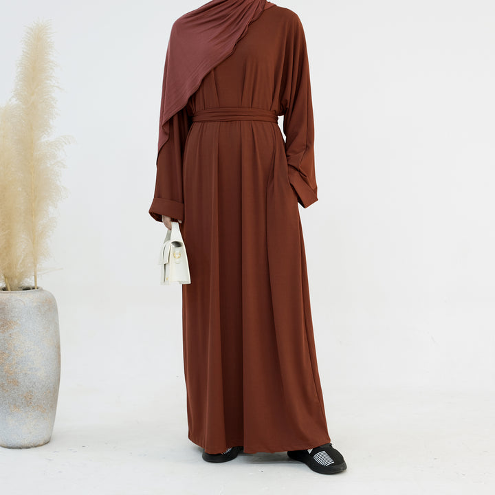 Get trendy with Long Sleeve Folded Cuff Sweaterdress - Ginger - Dresses available at Voilee NY. Grab yours for $44.90 today!