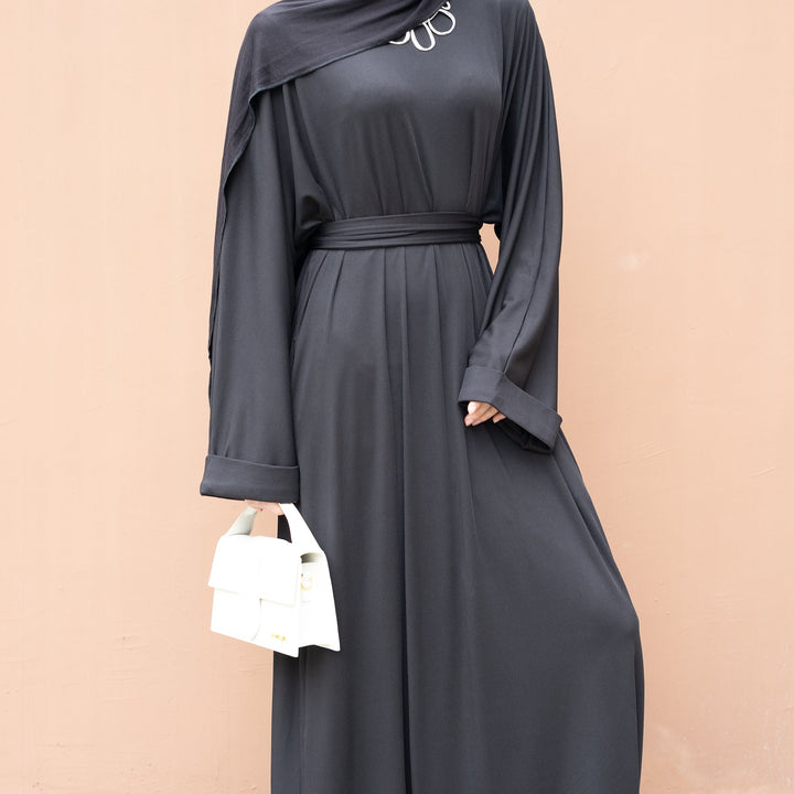 Get trendy with Long Sleeve Folded Cuff Sweaterdress - Gray - Dresses available at Voilee NY. Grab yours for $44.90 today!