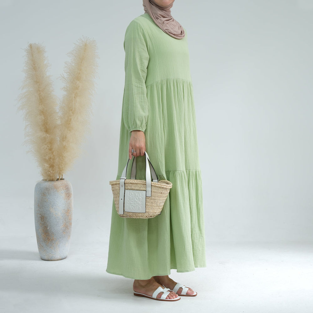 Long Sleeve Prairie Maxi Dress - Sage Dresses from Voilee NY