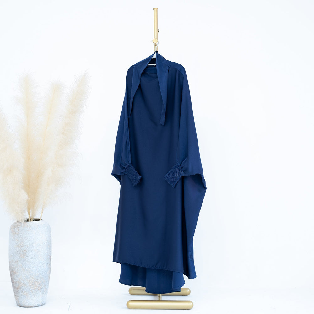Marwa Kids Satin Jilbab - Navy Dresses from Voilee NY