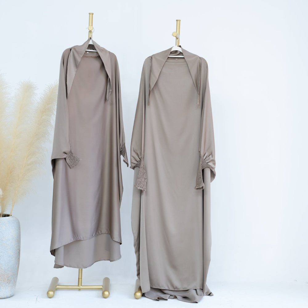 Marwa Kids Satin Jilbab - Ash Dresses from Voilee NY
