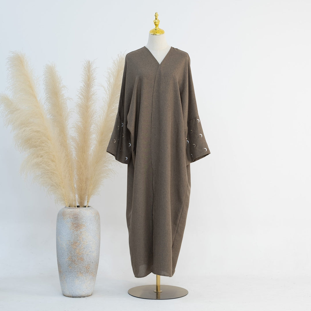 Iris Lightweight Duster Open Abaya - Sage Cardigan from Voilee NY