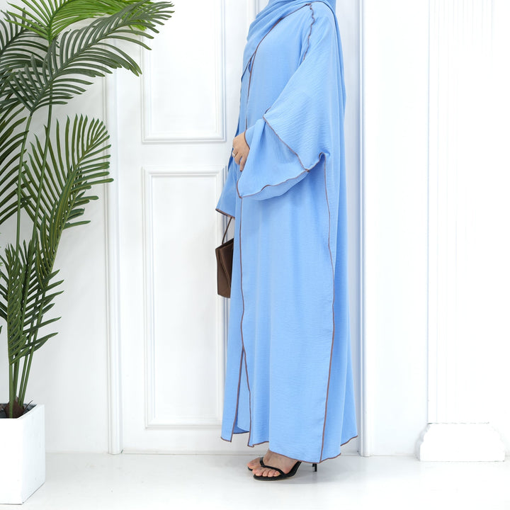 Get trendy with Samantha 4-Piece Abaya Set - Periwinkle -  available at Voilee NY. Grab yours for $86.90 today!