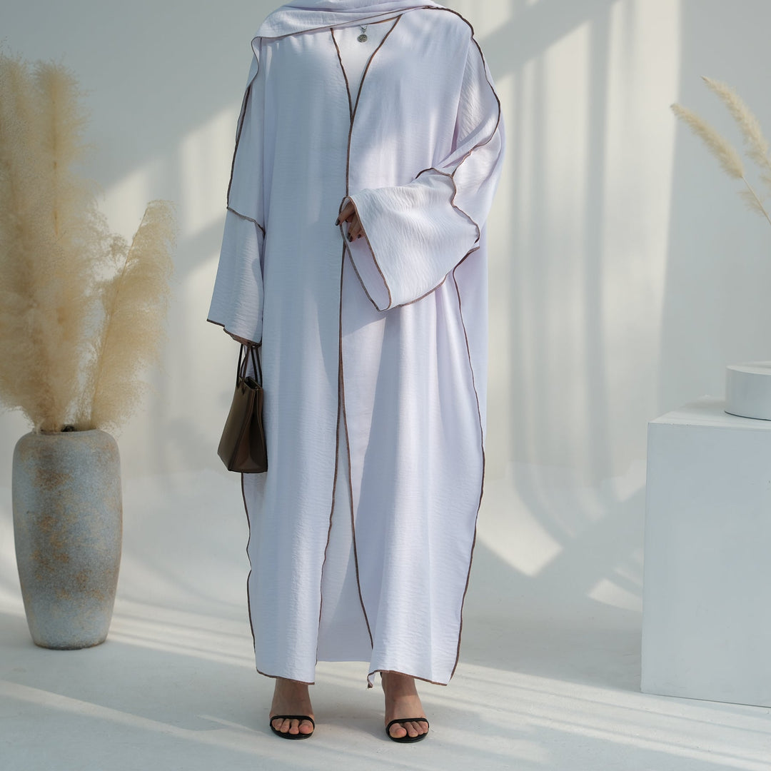 Get trendy with Samantha 4-Piece Abaya Set - White -  available at Voilee NY. Grab yours for $86.90 today!