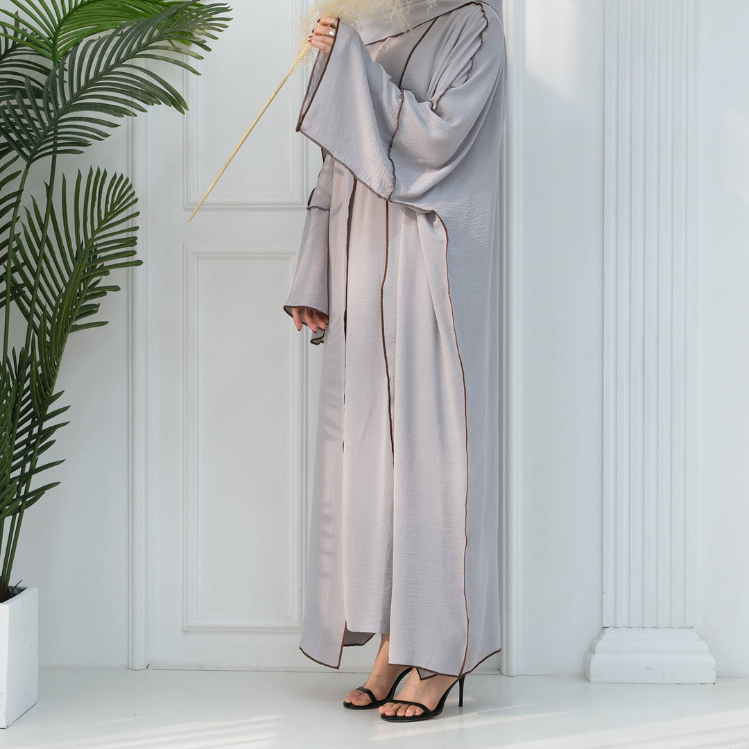 Get trendy with Samantha 4-Piece Abaya Set - Dove Gray -  available at Voilee NY. Grab yours for $86.90 today!