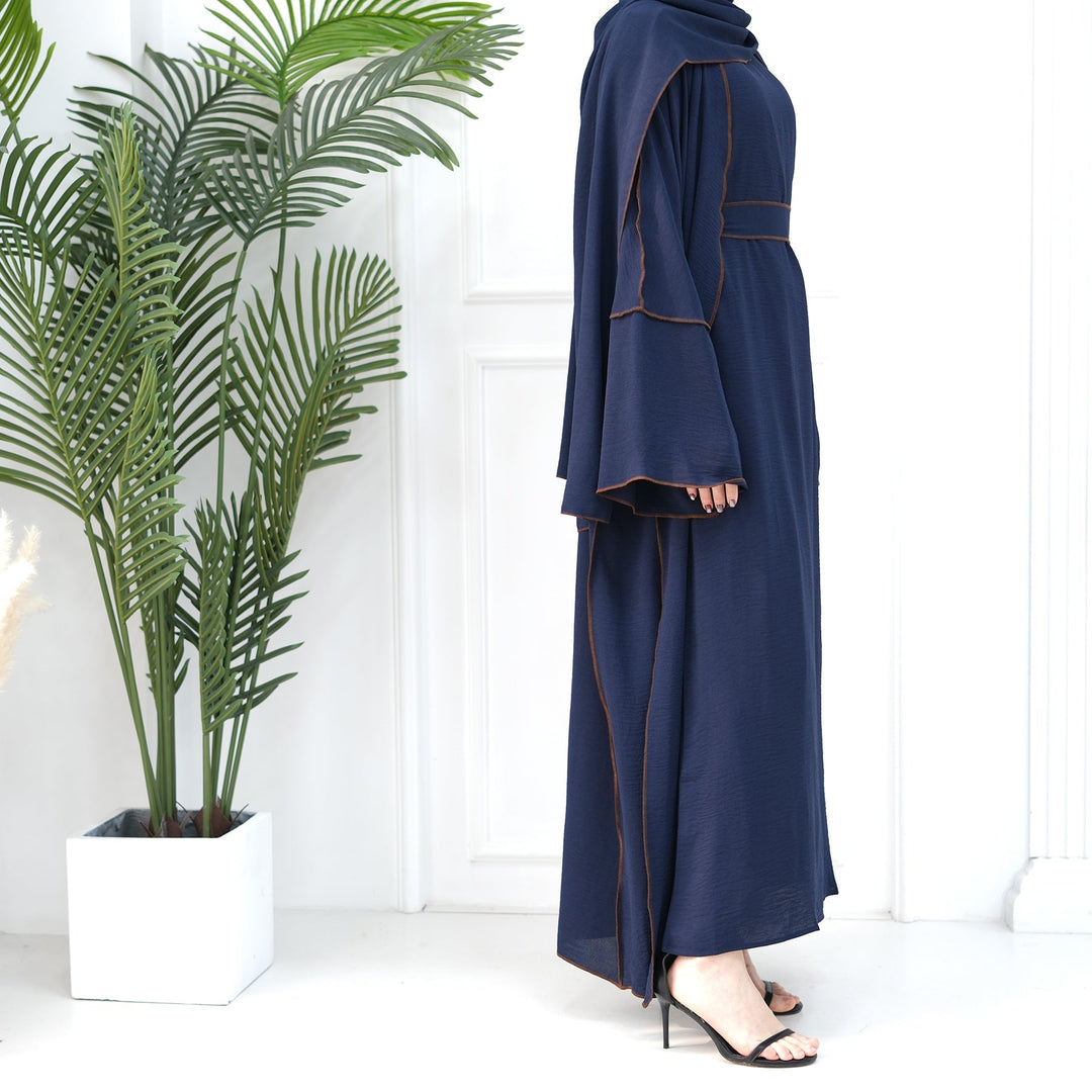 Get trendy with Samantha 4-Piece Abaya Set - Navy -  available at Voilee NY. Grab yours for $86.90 today!