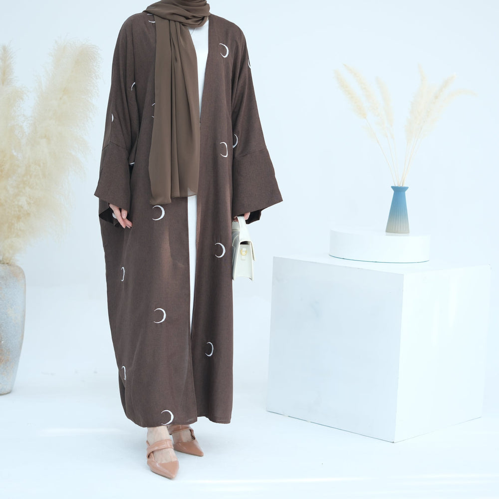 Get trendy with Luna Cotton Mix Lightweight Duster - Brown -  available at Voilee NY. Grab yours for $62.90 today!