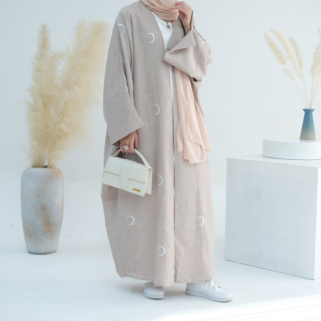 Get trendy with Luna Cotton Mix Lightweight Duster - Sand -  available at Voilee NY. Grab yours for $62.90 today!