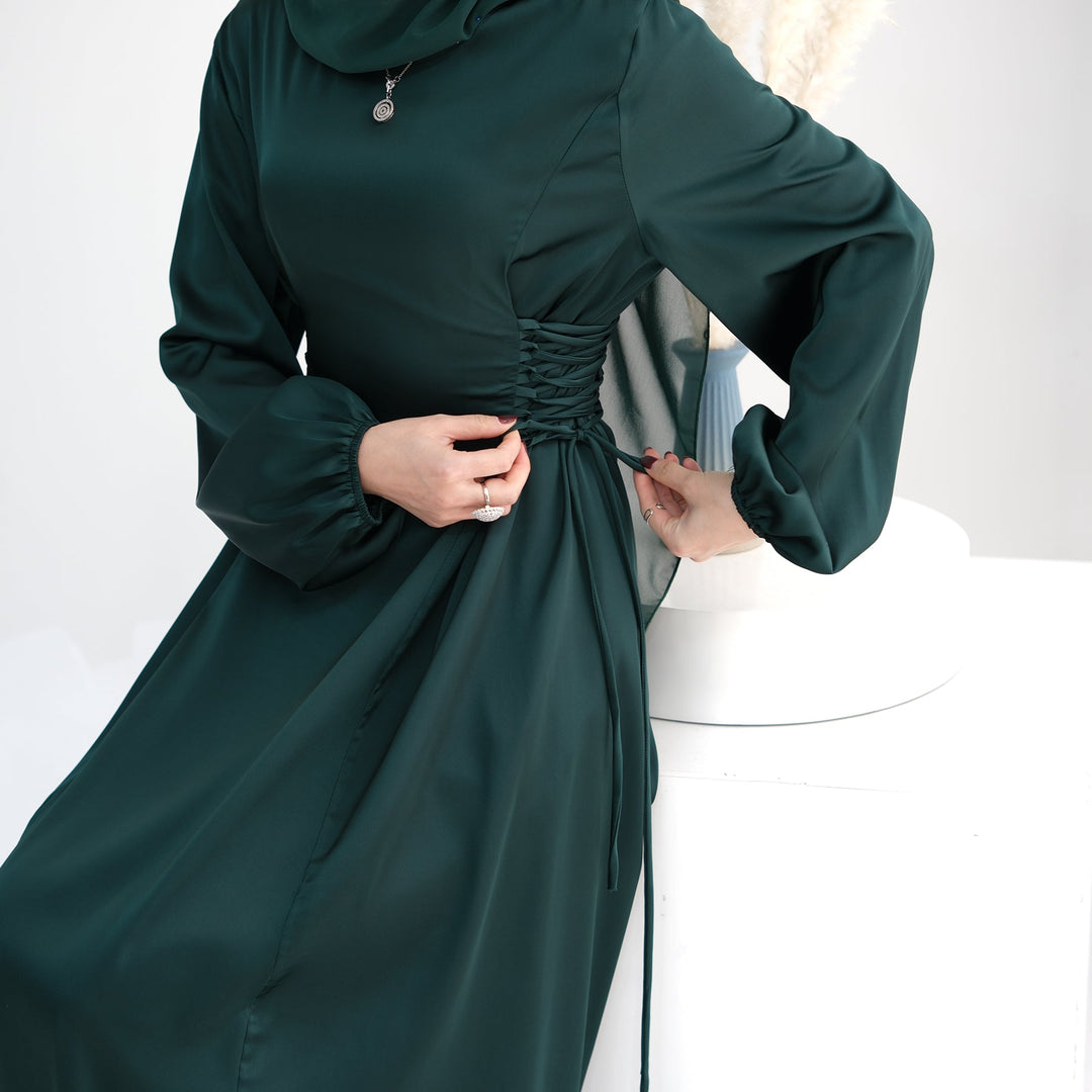 Get trendy with Sandra Long Sleeve Maxi Dress - Dark Emerald - Dresses available at Voilee NY. Grab yours for $59.90 today!